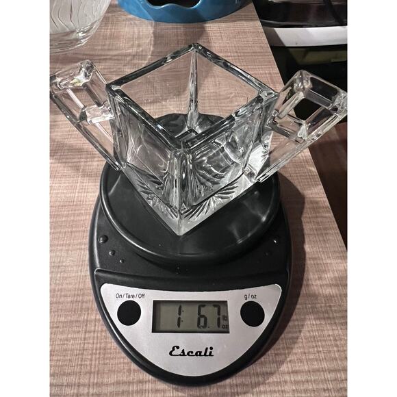 Heisey Clear Quatro Fine Crystal Open Sugar Bowl Vase Heavy Glass Square Handles - Picture 12 of 12